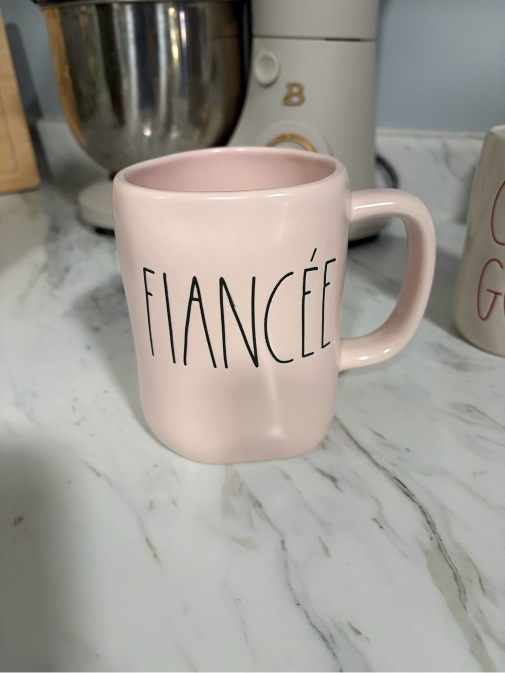 Rae Dunn Pink "FIANCÉE" Ceramic Mug